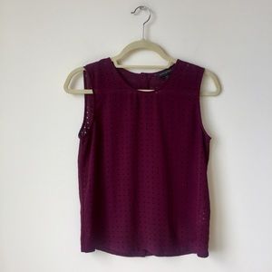 Burgundy dressy sleeveless top